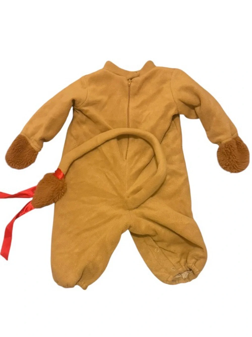 Kids Brown Lion Costume One-Piece with bendable tail